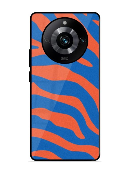 Zebra Stripes In Blue And Orange Glossy Soft Edge Case for Realme 11 Pro (5G) Chachhi