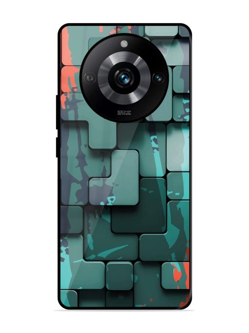 Abstract Geometric Mosaic Glossy Soft Edge Case for Realme 11 Pro (5G)