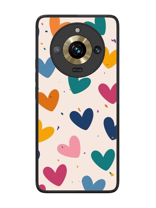 Rainbow Hearts Glossy Soft Edge Case for Realme 11 Pro Plus (5G) Chachhi