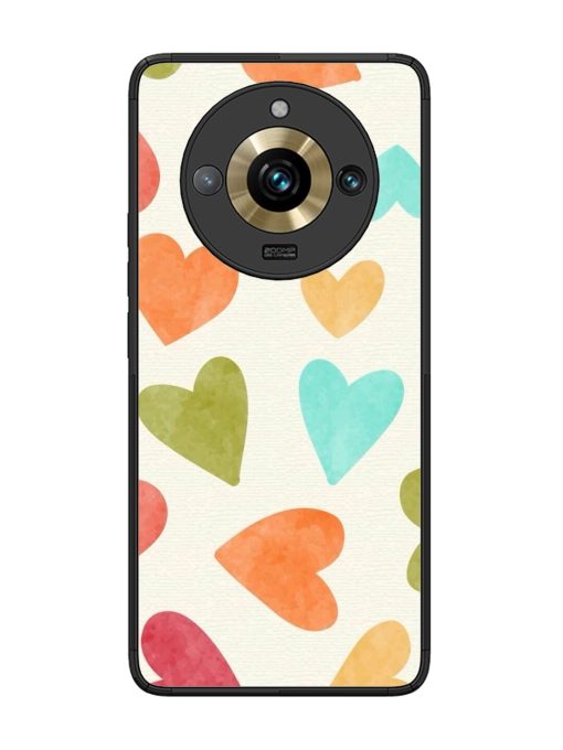 Watercolor Hearts Glossy Soft Edge Case for Realme 11 Pro Plus (5G) Chachhi