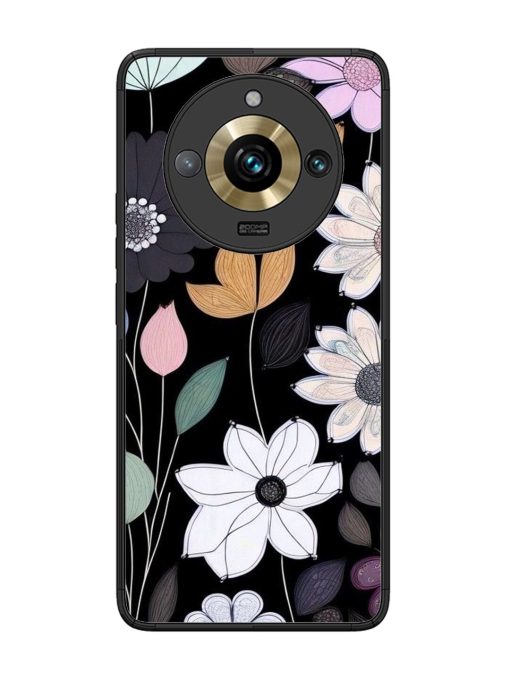 Whimsical Blooms On Black Glossy Soft Edge Case for Realme 11 Pro Plus (5G) Chachhi