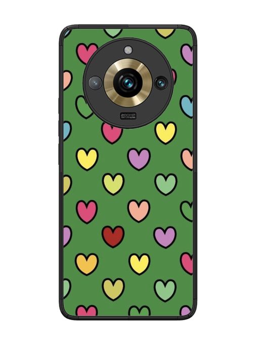 Rainbow Heart Parade Glossy Soft Edge Case for Realme 11 Pro Plus (5G) Chachhi