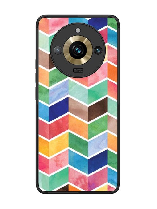 Watercolor Chevron Whimsy Glossy Soft Edge Case for Realme 11 Pro Plus (5G) Chachhi