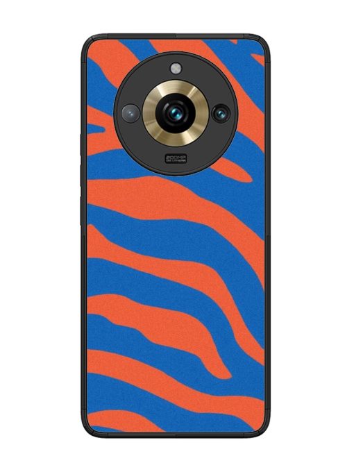 Zebra Stripes In Blue And Orange Glossy Soft Edge Case for Realme 11 Pro Plus (5G) Chachhi