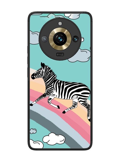 Zebra On A Rainbow Glossy Soft Edge Case for Realme 11 Pro Plus (5G) Chachhi