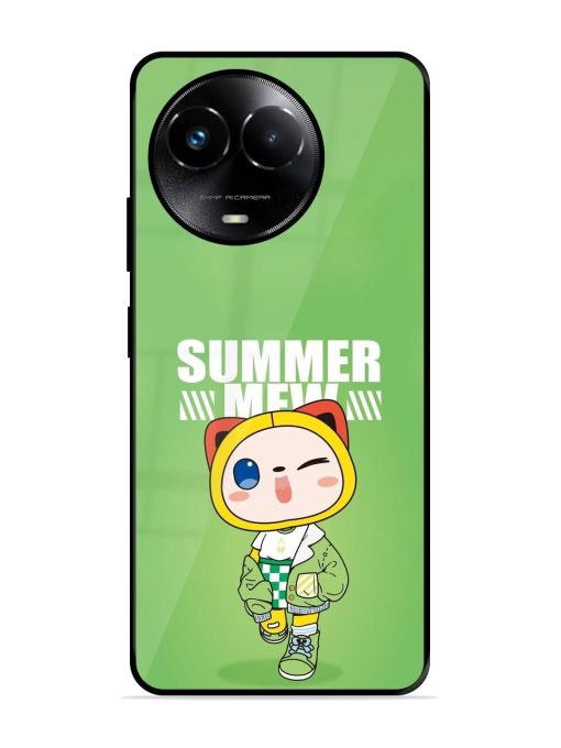 Purrfect Summer Glossy Soft Edge Case for Realme 11X (5G)