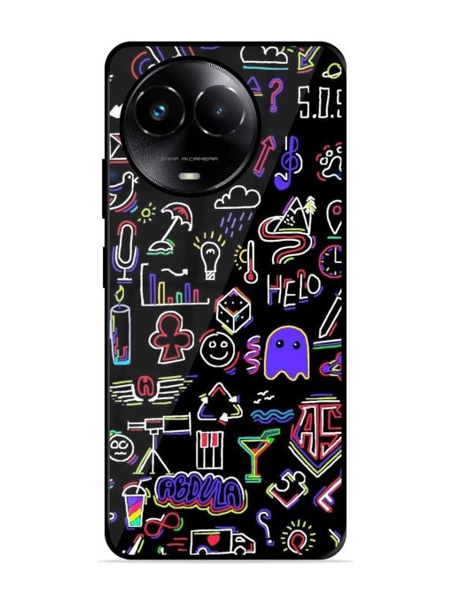 Neon Doodle Glossy Soft Edge Case for Realme 11X (5G) Chachhi