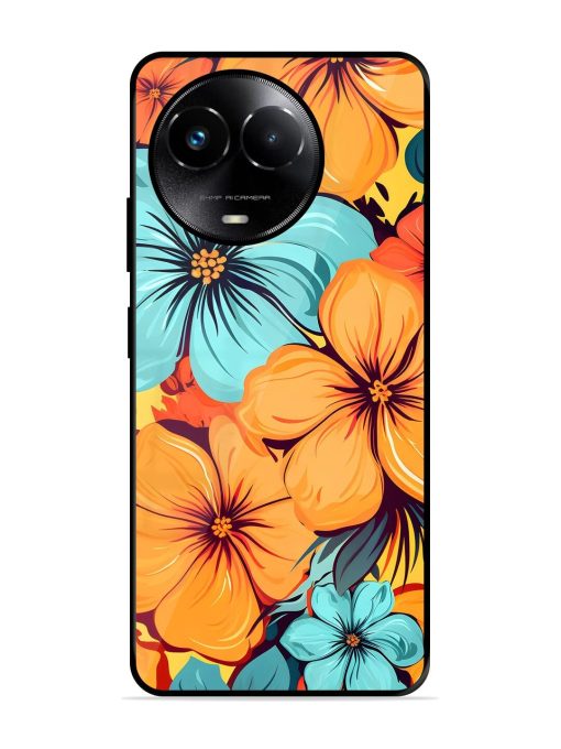 Tropical Bloom Glossy Soft Edge Case for Realme 11X (5G) Chachhi