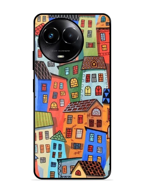 Rainbow House Glossy Soft Edge Case for Realme 11X (5G) Chachhi