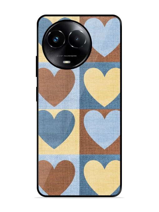 Hearts On Canvas Glossy Soft Edge Case for Realme 11X (5G) Chachhi