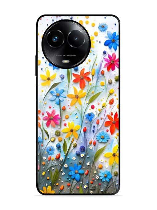 Vibrant Floral Glossy Soft Edge Case for Realme 11X (5G) Chachhi