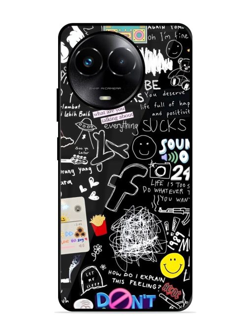 Doodle Diary Glossy Soft Edge Case for Realme 11X (5G) Chachhi