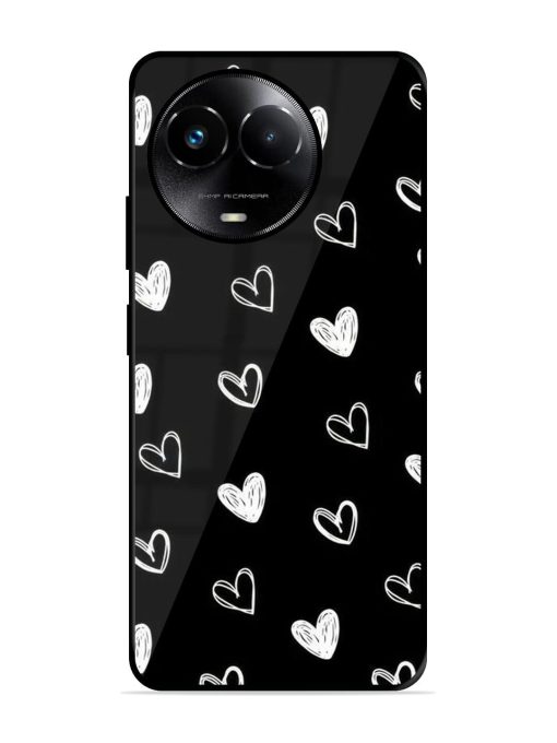 Scattered Hearts Glossy Soft Edge Case for Realme 11X (5G) Chachhi