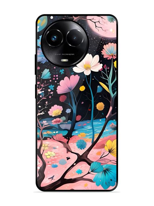 Cosmic Bloom Glossy Soft Edge Case for Realme 11X (5G) Chachhi