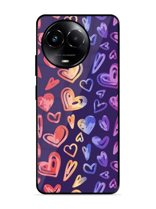 Rainbow Hearts Glossy Soft Edge Case for Realme 11X (5G) Chachhi