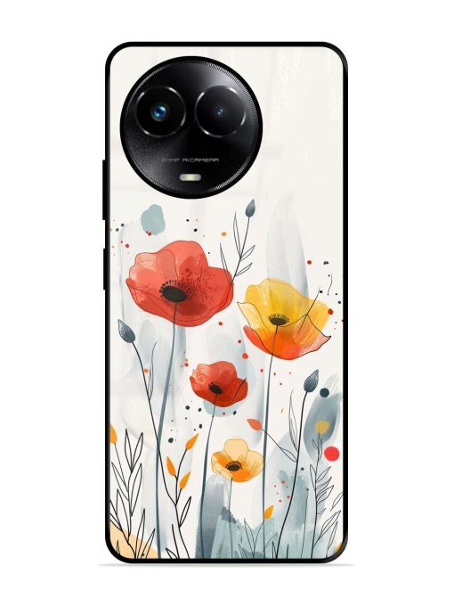 Poppy Fields Glossy Soft Edge Case for Realme 11X (5G) Chachhi