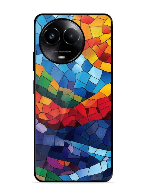 Mosaic Sunset Glossy Soft Edge Case for Realme 11X (5G) Chachhi