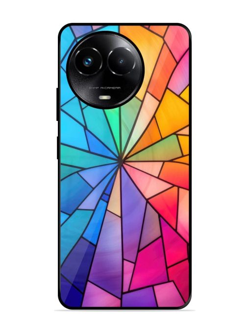 Stained Glass Kaleidoscope Of Colors Glossy Soft Edge Case for Realme 11X (5G) Chachhi