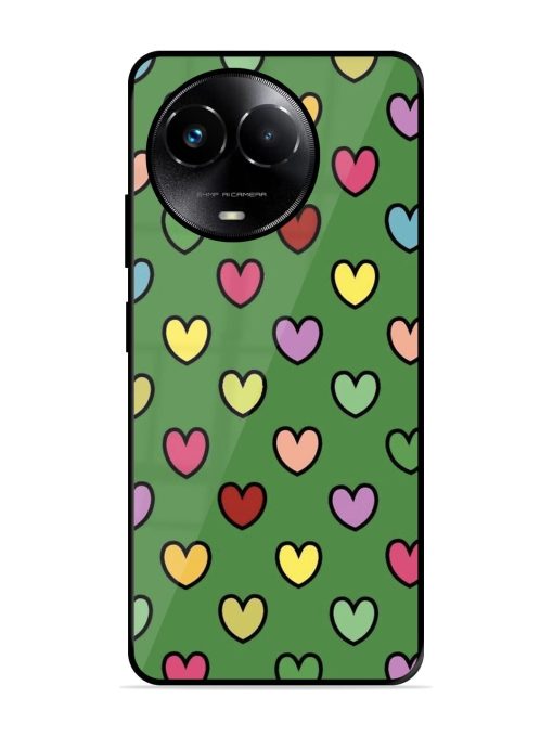 Rainbow Heart Parade Glossy Soft Edge Case for Realme 11X (5G) Chachhi