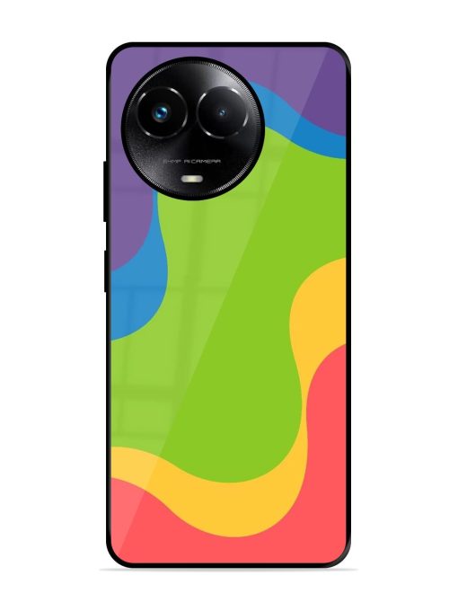 Wavy Rainbow Wonderland Glossy Soft Edge Case for Realme 11X (5G) Chachhi