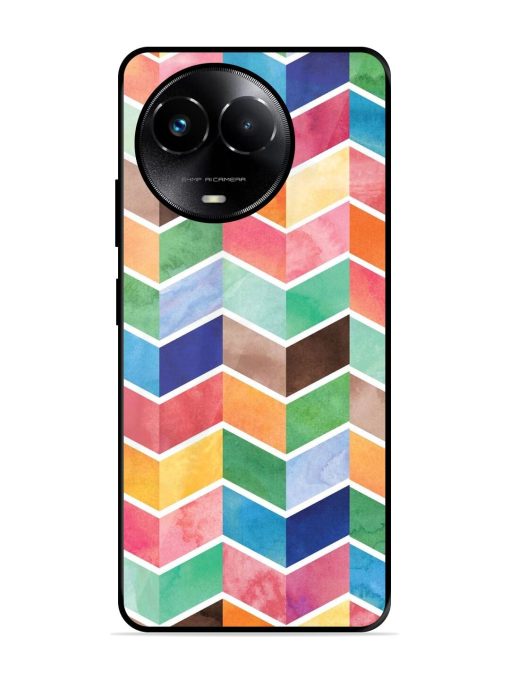 Watercolor Chevron Whimsy Glossy Soft Edge Case for Realme 11X (5G) Chachhi