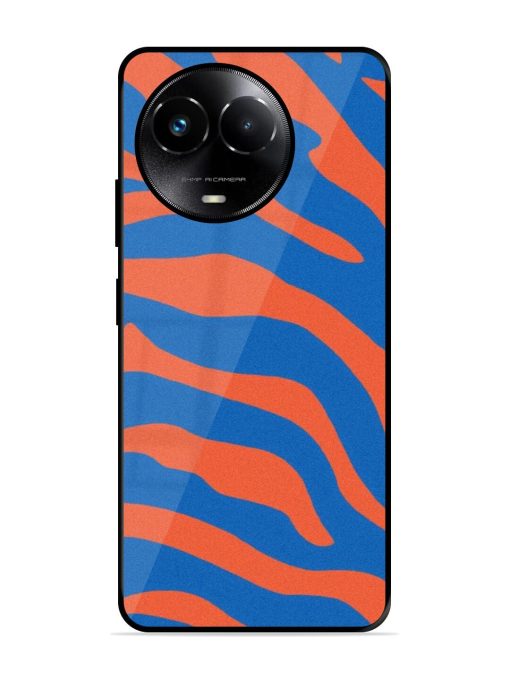 Zebra Stripes In Blue And Orange Glossy Soft Edge Case for Realme 11X (5G) Chachhi