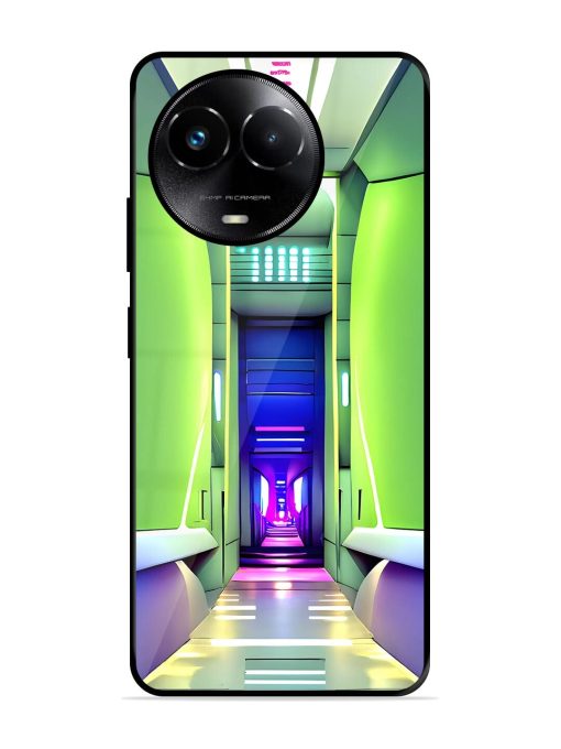 Neon Corridor Glossy Soft Edge Case for Realme 11X (5G) Chachhi