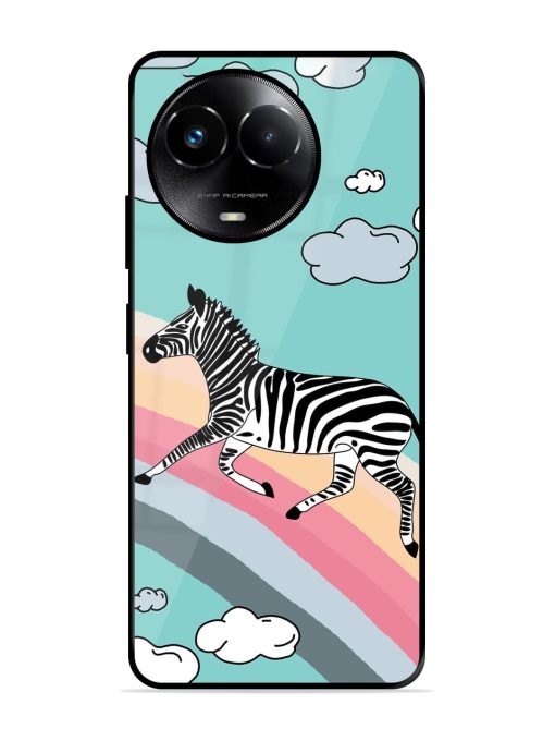 Zebra On A Rainbow Glossy Soft Edge Case for Realme 11X (5G) Chachhi