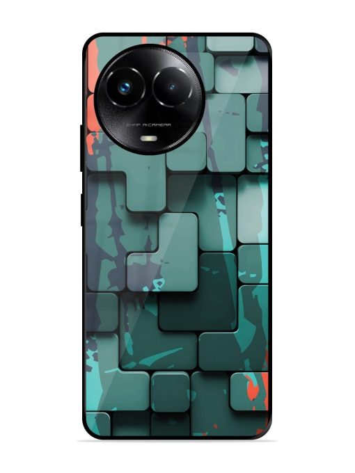 Abstract Geometric Mosaic Glossy Soft Edge Case for Realme 11X (5G) Chachhi