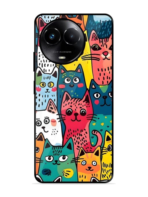 Feline Frenzy Glossy Soft Edge Case for Realme 11X (5G)