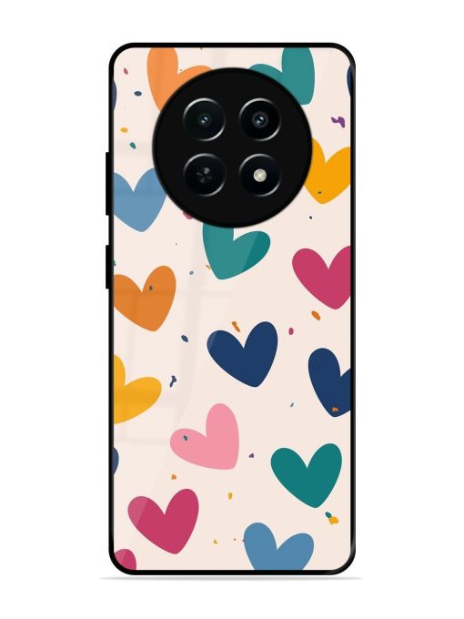 Rainbow Hearts Glossy Soft Edge Case for Realme 12 (5G) Chachhi