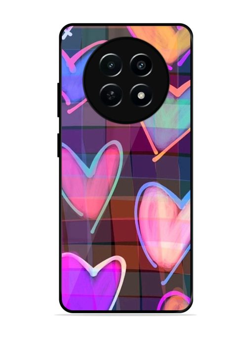 Neon Hearts Glossy Soft Edge Case for Realme 12 (5G) Chachhi