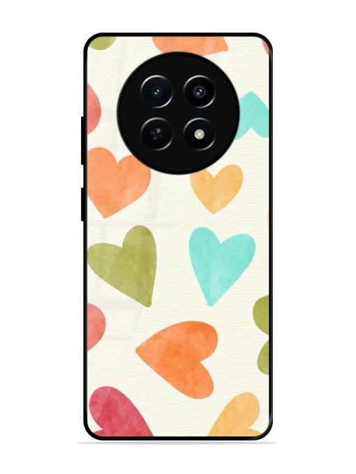 Watercolor Hearts Glossy Soft Edge Case for Realme 12 (5G) Chachhi