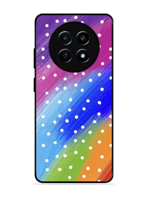 Rainbow Polka Dot Dream Glossy Soft Edge Case for Realme 12 (5G) Chachhi