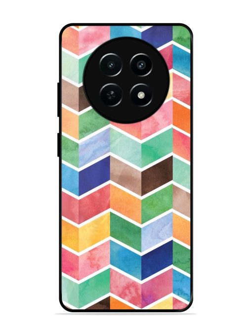 Watercolor Chevron Whimsy Glossy Soft Edge Case for Realme 12 (5G)