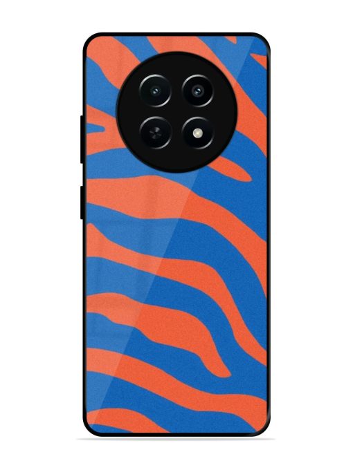 Zebra Stripes In Blue And Orange Glossy Soft Edge Case for Realme 12 (5G) Chachhi