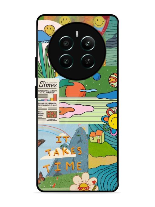 Groovy Vibes Glossy Soft Edge Case for Realme 12 Plus (5G) Chachhi