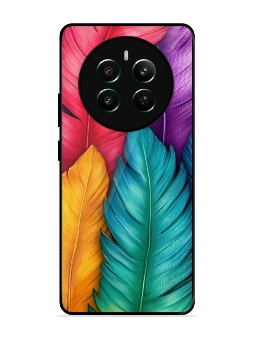 Rainbow Feathers Glossy Soft Edge Case for Realme 12 Plus (5G) Chachhi