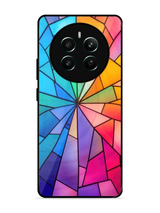 Stained Glass Kaleidoscope Of Colors Glossy Soft Edge Case for Realme 12 Plus (5G) Chachhi