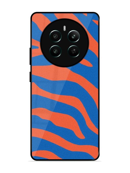 Zebra Stripes In Blue And Orange Glossy Soft Edge Case for Realme 12 Plus (5G) Chachhi