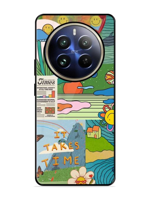 Groovy Vibes Glossy Soft Edge Case for Realme 12 Pro (5G) Chachhi