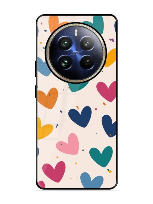 Rainbow Hearts Glossy Soft Edge Case for Realme 12 Pro (5G) Chachhi