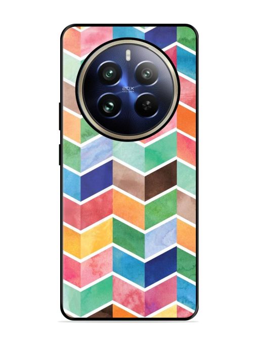 Watercolor Chevron Whimsy Glossy Soft Edge Case for Realme 12 Pro (5G) Chachhi