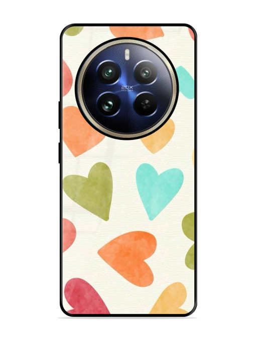 Watercolor Hearts Glossy Soft Edge Case for Realme 12 Pro Plus (5G) Chachhi