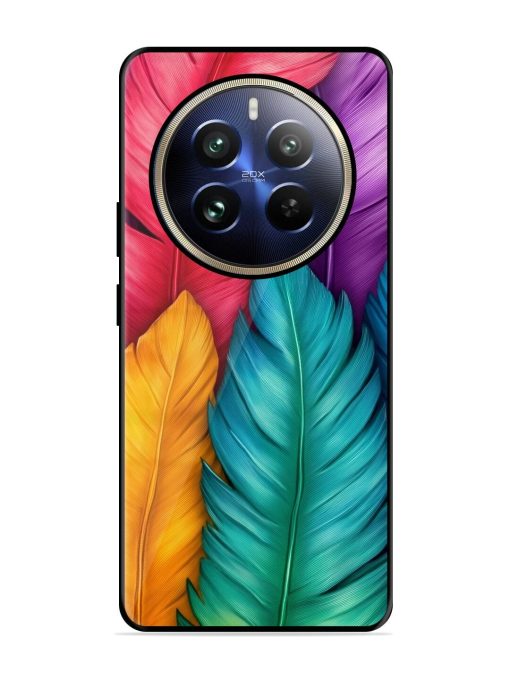 Rainbow Feathers Glossy Soft Edge Case for Realme 12 Pro Plus (5G) Chachhi