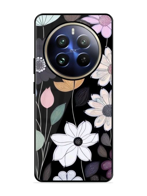 Whimsical Blooms On Black Glossy Soft Edge Case for Realme 12 Pro Plus (5G) Chachhi