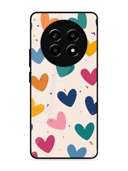 Rainbow Hearts Glossy Soft Edge Case for Realme 13 (5G)