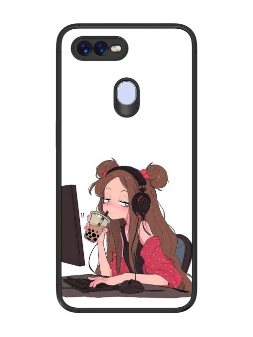 Girl Playing On Pc Glossy Soft Edge Case for Realme 2 Pro Chachhi