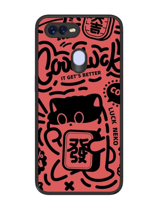 Lucky Cat Doodle Glossy Soft Edge Case for Realme 2 Pro