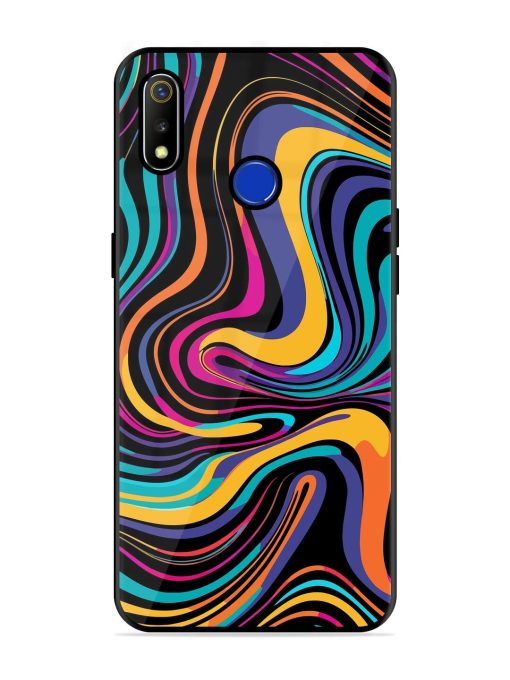 Psychedelic Swirl Glossy Soft Edge Case for Realme 3 Chachhi